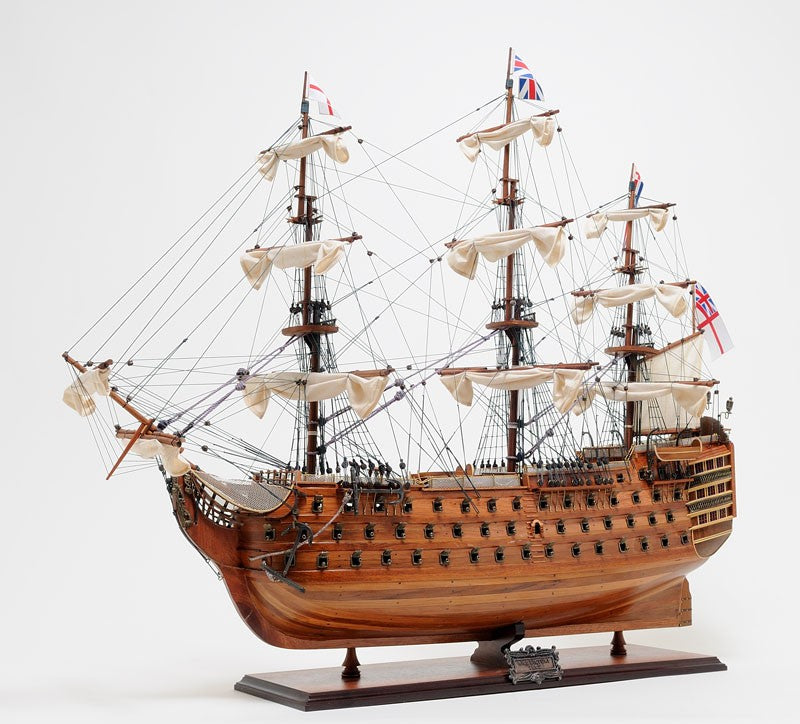 36" Wood Brown Solid Wood Hand Painted HMS Victory Exclusive Edition Model Boat