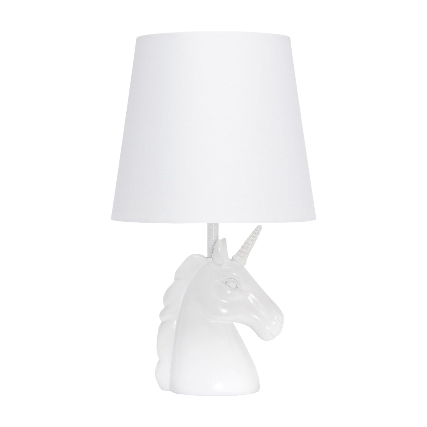 16" White Novelty Table Lamp LED With White Drum Shade