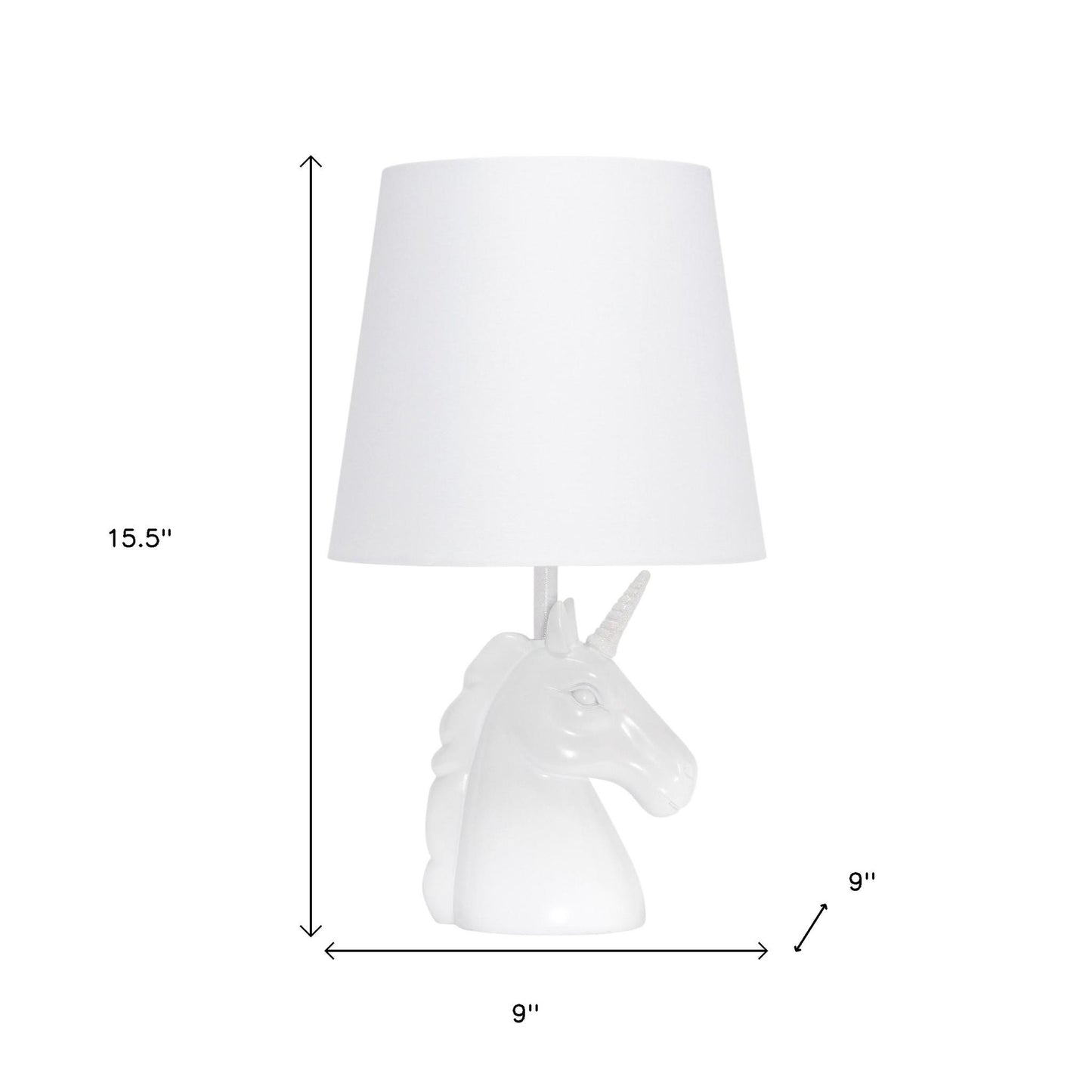 16" White Novelty Table Lamp LED With White Drum Shade