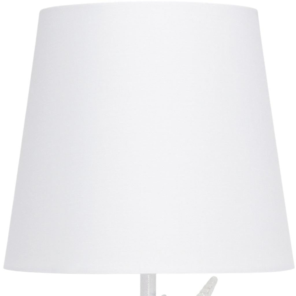 16" White Novelty Table Lamp LED With White Drum Shade