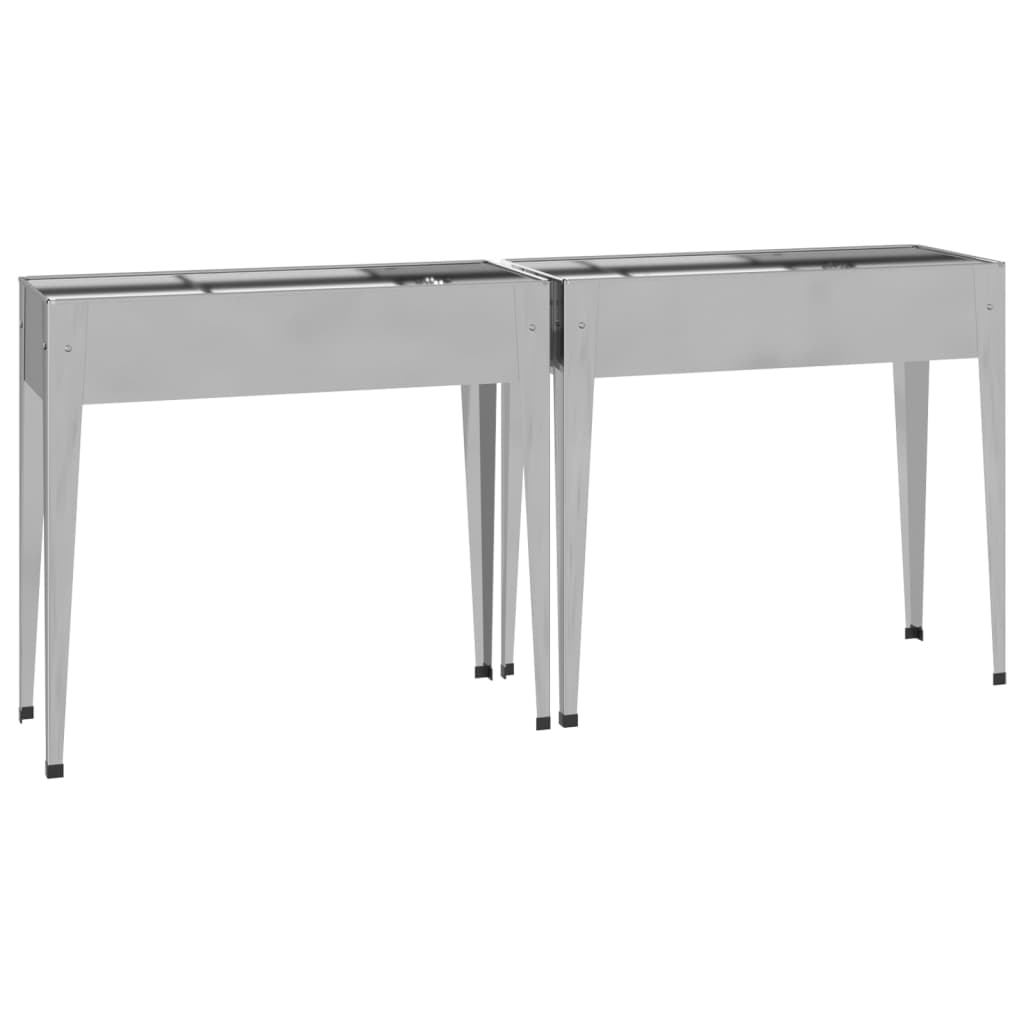 vidaXL Garden Planters 2 pcs Galvanized Steel