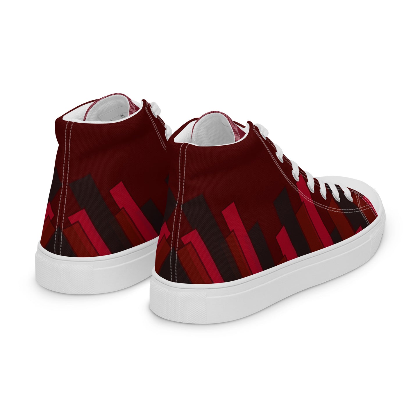 Vizzi - Women's High Top Canvas Shoes - 07 Wine