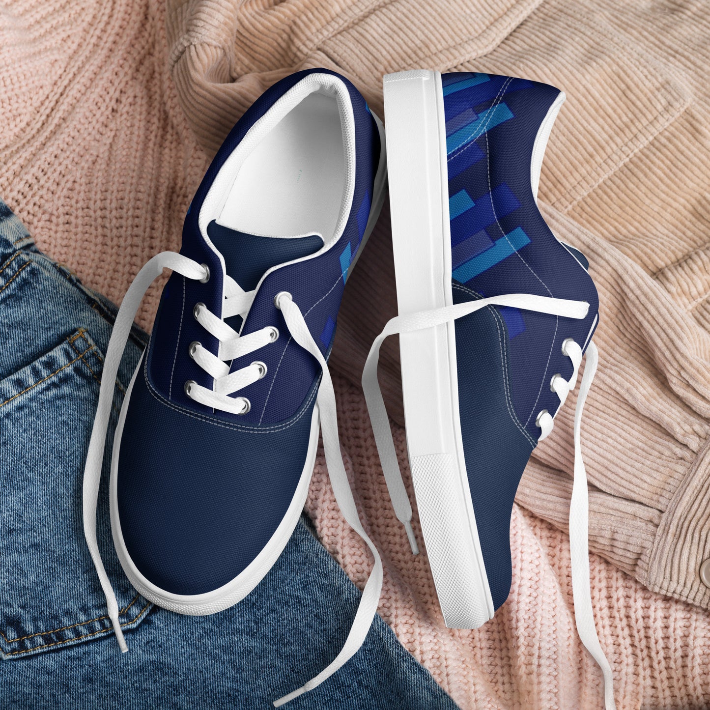 Vizzi - Women's Lace-Up Canvas Shoes - 03 Blues