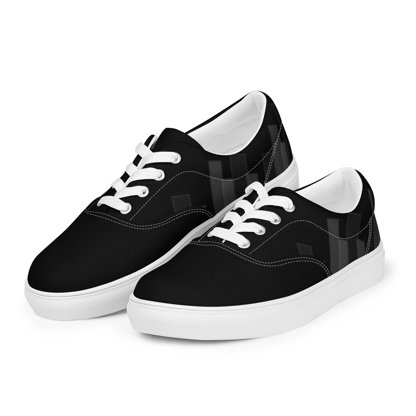 Vizzi - Women's Lace-Up Canvas Shoes - 02 Black