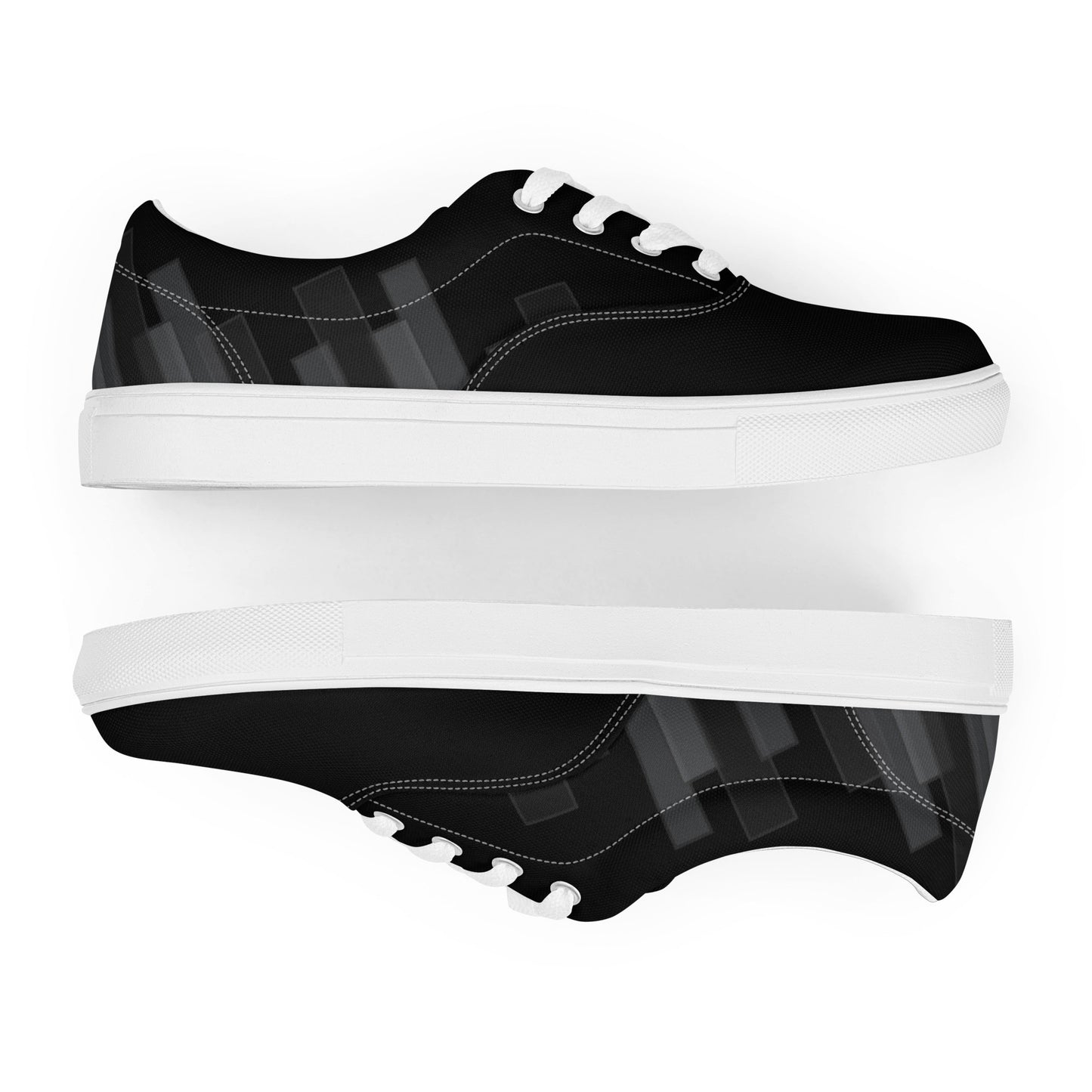 Vizzi - Women's Lace-Up Canvas Shoes - 02 Black
