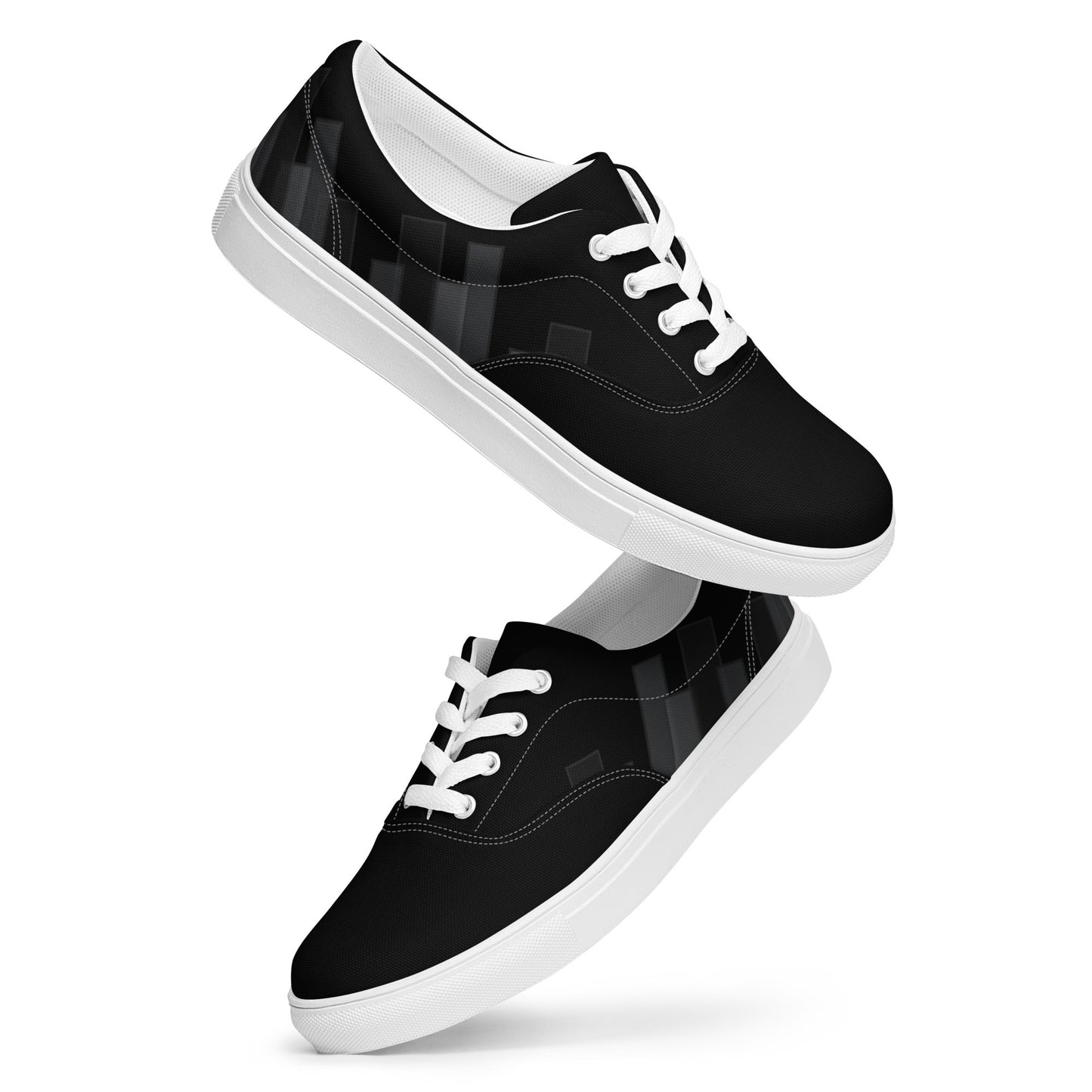Vizzi - Women's Lace-Up Canvas Shoes - 02 Black