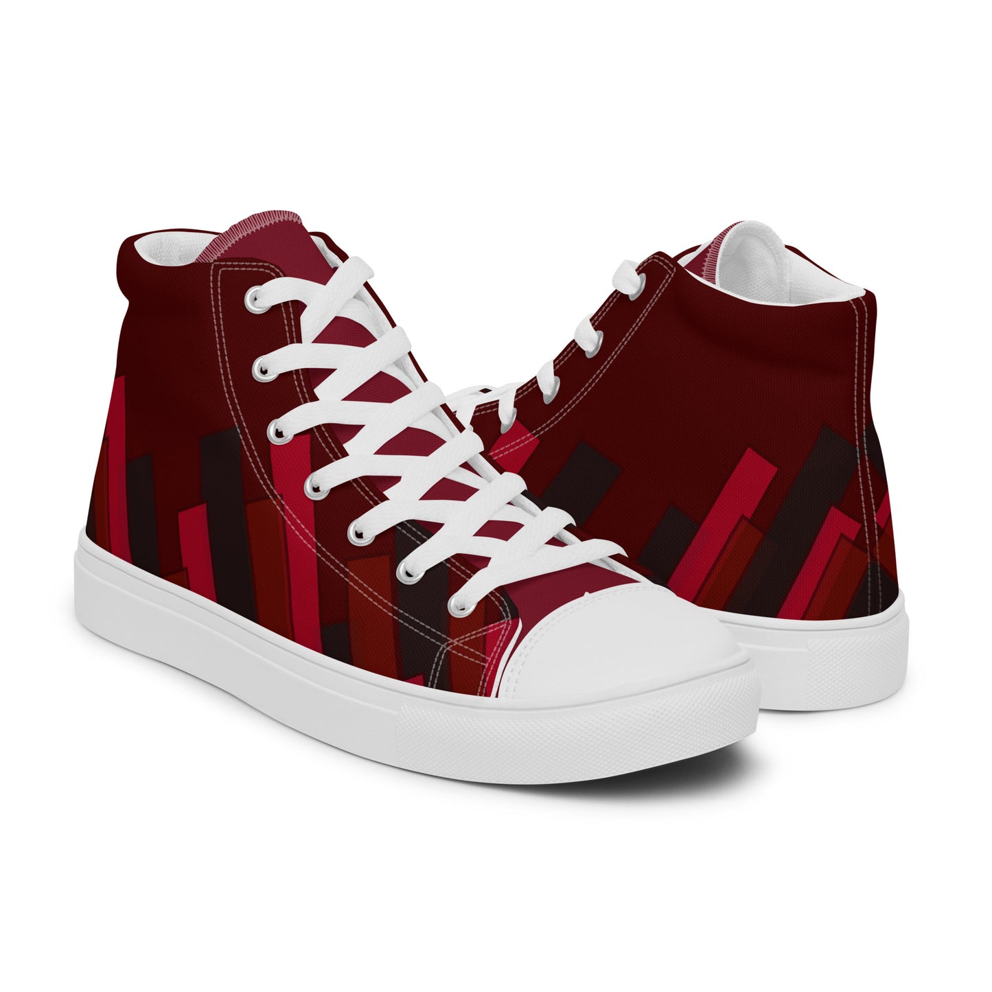 Vizzi - Women's High Top Canvas Shoes - 07 Wine