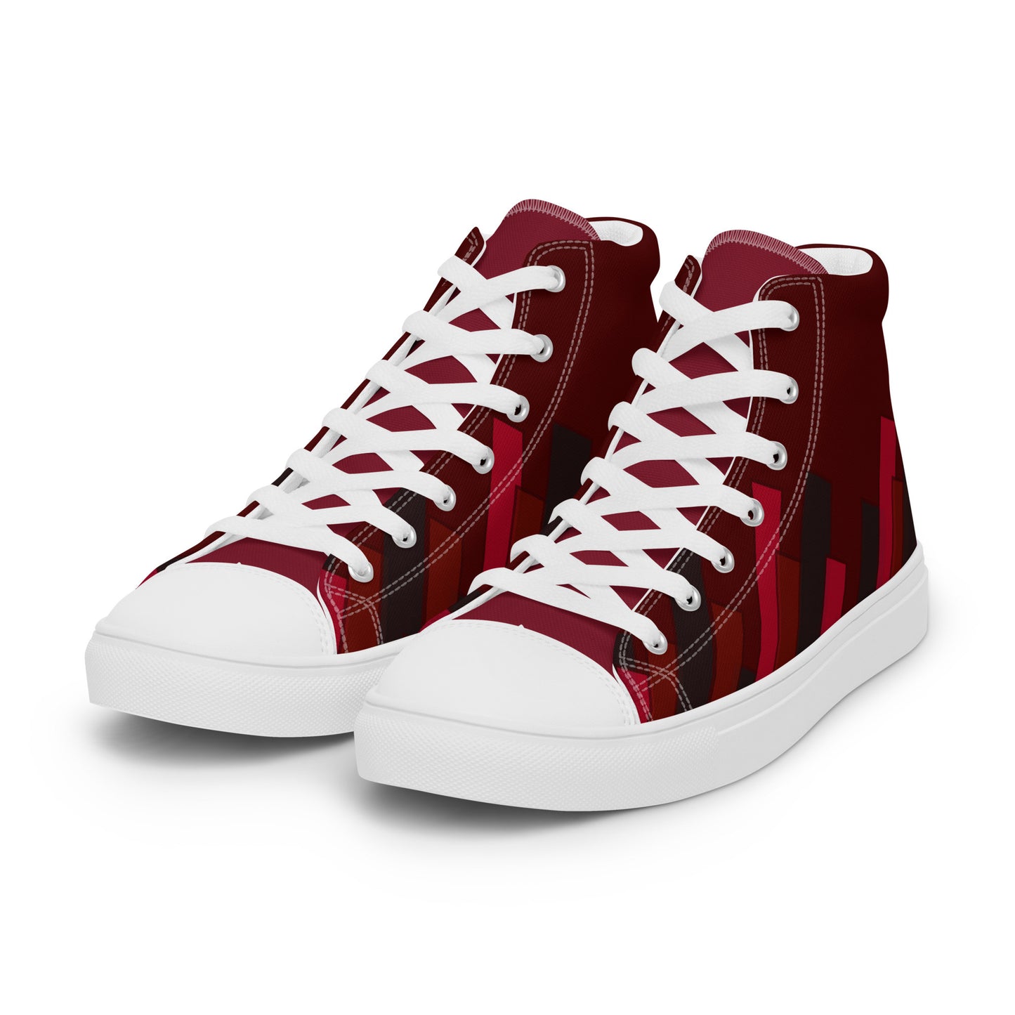 Vizzi - Women's High Top Canvas Shoes - 07 Wine