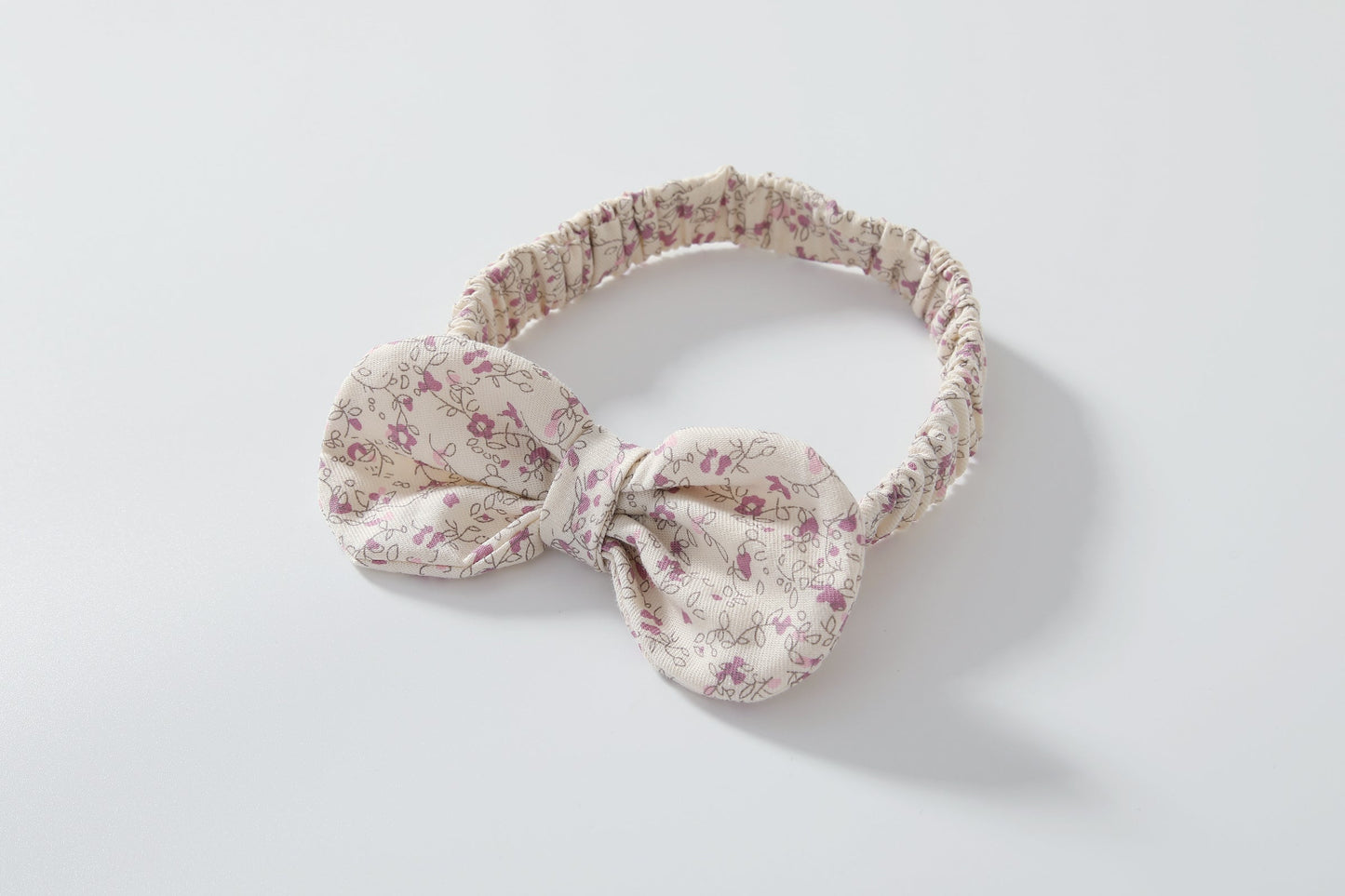 Baby Girls Floral Print Doll Collar Onesie With Headband In Summer