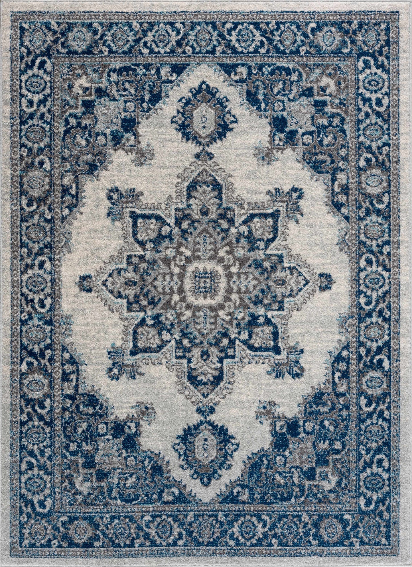 Istanbul Medallion Blue Area Rug - Clearance