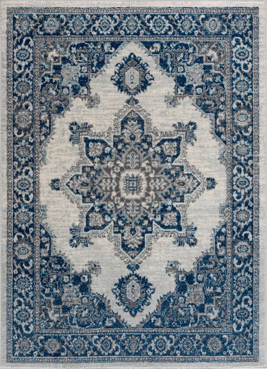 Istanbul Medallion Blue Area Rug - Clearance